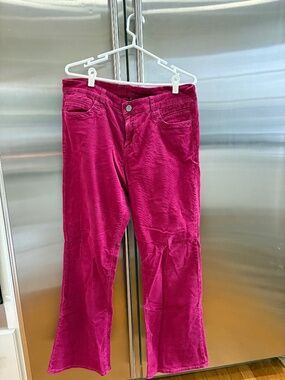 KUT corduroy pinkish cranberry pants boot cut size 14 hard to find